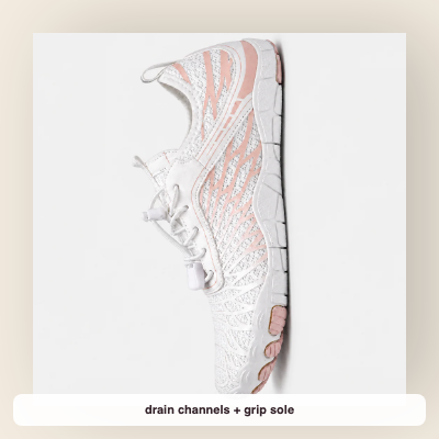 drain channels + grip sole